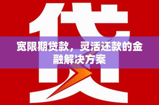 社旗宽限期贷款，灵活还款的金融解决方案