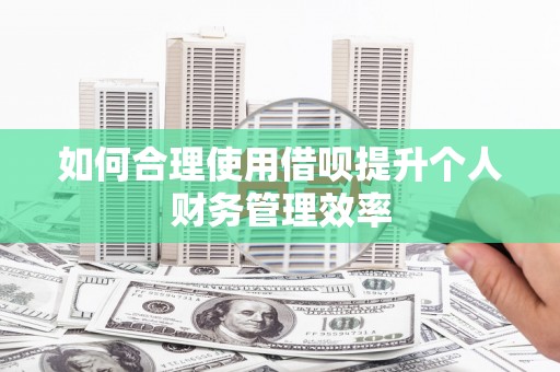 荔湾如何合理使用借呗提升个人财务管理效率