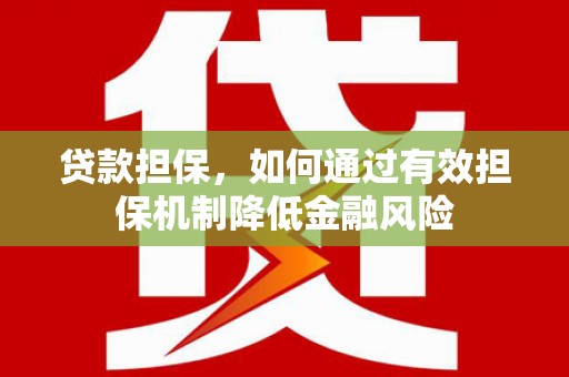 堆龙德庆贷款担保，如何通过有效担保机制降低金融风险